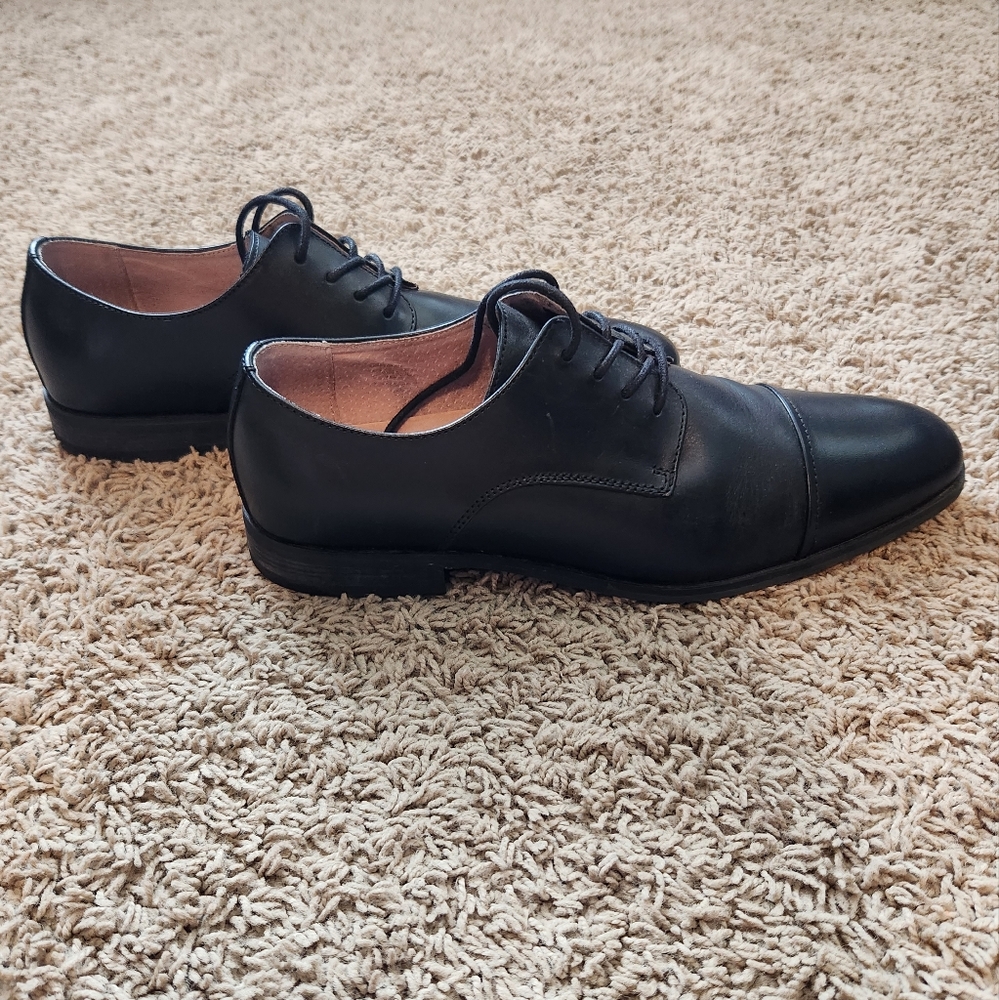 Express Mens Genuine Leather Cap Toe Lace Up Dress Shoes Size 10.5